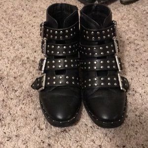 Black studded bootie